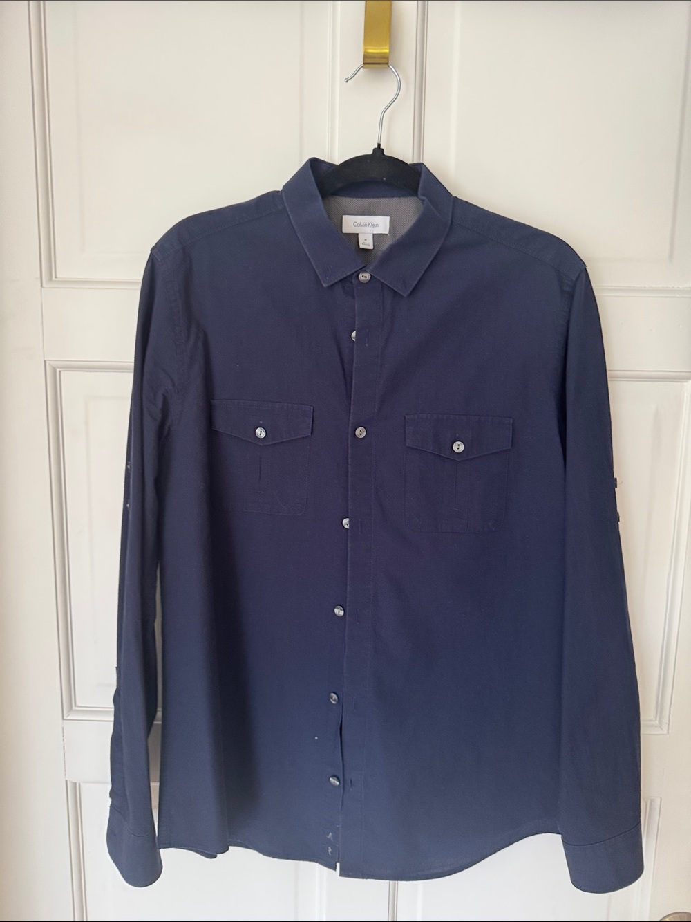 Calvin Klein Men's Dark Navy Button-Down Workshirt